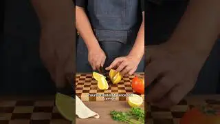 The dishwasher-safe black stonewashed chef's knife.
