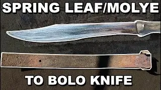 Forged A Bolo Machete Knife Out of Car/Motorycle Leaf Spring/Molye - #knifemaking #boloknife