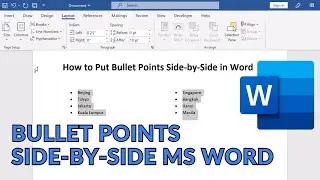 How to Put Bullet Points Side By Side in Word