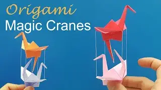 Origami magic cranes tutorial (floating cranes) How to make anti-gravity paper structure, tensegrity