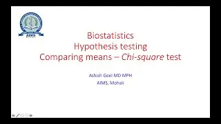 Biostatistics - Hypothesis testing - Chi-square test