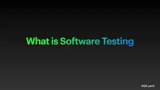 What is Software Testing?