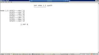 Sap Hana Sp09 Videos Part 1