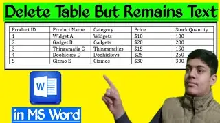 How To Remove Table without Deleting Text in Microsoft Word. With very Easy and simple Method.