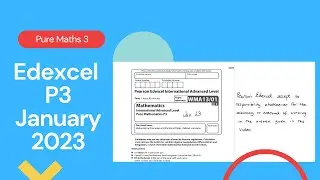 Edexcel IAL P3 January 2023 Exam Paper