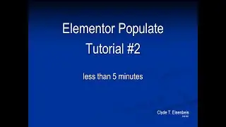 ND Academy, WordPress Elementor - Populate - Tutorial #2 [with Texts, Buttons, Dividers]