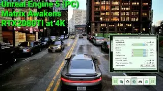 [4K] The Matrix Awakens RTX2080Ti Stats Native 4K in UE5 City Sample (PC)