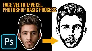 Men face vector /vexel tutorial with English subtitle