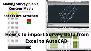 How's to Import Data From Excel To AutoCAD || Survey Data In Auto Cad|| Contour Map in AutoCAD