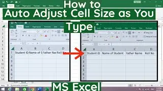 How to Auto Adjust Cell Size as You type in MS Excel | Auto Adjust Cell Size While Typing in Excel