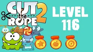 Cut the Rope 2 - Level 116 (3 stars, 45 fruits, 2 stars + don't use magnets)