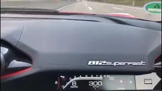 Ferrari 812 Superfast 300 Km/h Acceleration On German Autobahn