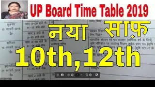 UP BOARD Time Table 2019 UP Board Exam Date 2019 High School UP BOARD 10th 12th Date Sheet 2019 PDF
