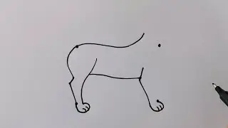Dog Drawing used 4 dots | How to draw dog with dots