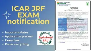 ICAR exam 2021 Notification Out l ICAR JRF l ICAR UG PG PhD admission l Know every information