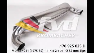 FVD Brombacher - Sport Muffler - 911 1975-89 - 1 in x 2 out - Ø 84 mm (3.3