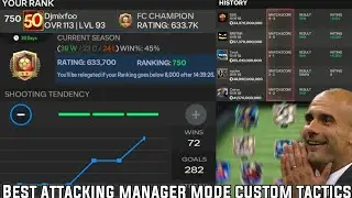 MY BEST ATTACKING MANAGER MODE CUSTOM TACTICS GUIDE | HIGH SCORING TO REACH FIFA CHAMPION FC MOBILE