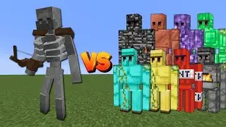 MUTANT SKELETON vs ALL GOLEMS | Minecraft Mob Fight
