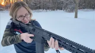 Natalie’s First Shots with SIG Sauer 716I Tread .308 win or 7.62x51mm
