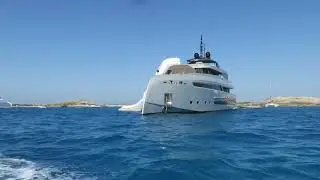 rich kids play on a Super yacht