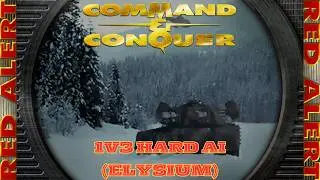 Command And Conquer Red Alert Skirmish 1V3 Hard (Elysium) RTS Soviet Gameplay PC