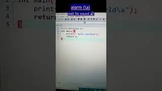 alarm sound in c ||(\a)#ccode #shorts