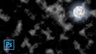 Moon With Twinkle stars in Photoshop | Adobe Photoshop tutorial for beginners