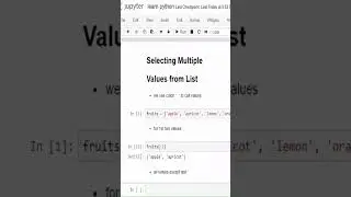 Selecting multiple Items in Python List