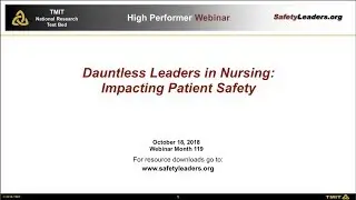 Webinar - Dauntless Leaders in Nursing: Impacting Patient Safety