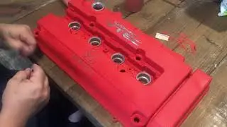 JDM honda eg6 wrinkle red valve cover restoration and removal