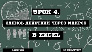Макросы Excel. Запись действий. 