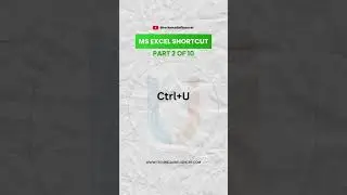 MS Excel Shortcuts Part 2 of 10 #Excel #MicrosoftExcel #ExcelShortcut #ExcelTips #ExcelTricks