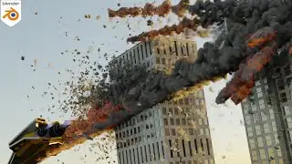 Destruction Fx || Blender RBD & Mantaflow Simulation | Spaceship collision | RBDLab Addon