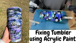 Alcohol Ink Swirl - Using Acrylic Paint to Fix a Ruined Tumbler // 2 BIG Lessons I Learned
