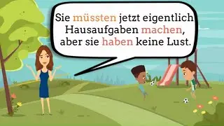 Deutsch lernen B1 - Konjunktiv II -Sätze mit: würden, hätten, wären, könnten, müssten, dürften ...
