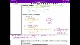 Unit 6B Lesson 1 - Multiplying Monomials Notes
