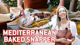 Mediterranean Baked Snapper with Green Olive and Sundried Tomato on the Weber Q