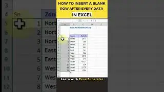 In Excel, insert a blank row after every data row