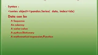 Creating a series from scalar value using python pandas