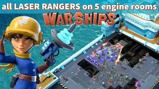 all LASER RANGERS on WARSHIPS beating 5 ENGINE ROOMS - BOOM BEACH gameplay/strategy