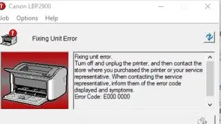 LBP 2900B E00000!canon LBP 2900! LBP3000 fixing unit error, how to solved 100% error code E000 0000!