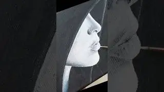 Girl profile in Black Hoodie - Time lapse / Acrylic painting