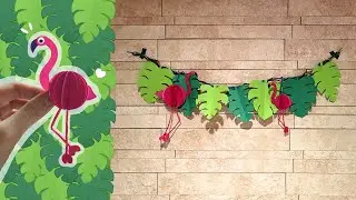 Paper Flamingo & Leaf Wall hanging Craft | Home decor Ideas