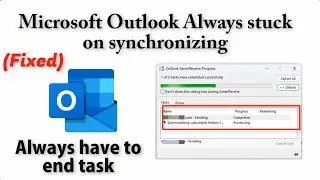 (fixed) MS Outlook always stuck on synchronizing. #outlook #windows10