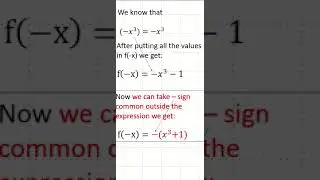 Maths Algebra Determining a Function is even or odd Q2