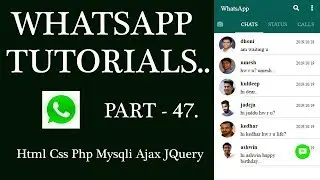 WhatsApp Tutorial Part-47: Contacts Dialog  Page Design HTML CSS for Android mobile, Tablet and Web.