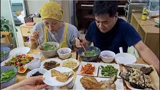 요리하는게 즐거운 엄마의 일상 / 아침 집밥 먹방 | 김부각 만드는법, 나박김치 만드는법, 깨볶는법 korean mom Life | Home breakfast mukbang