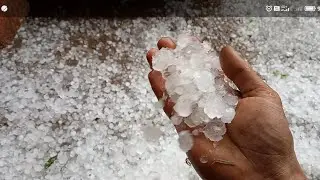 Сильный град с перепелиные яйцо в г.Оренбург 07.08.2024г