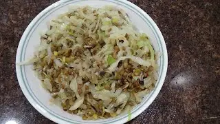 Cabbage and lentil stir fry