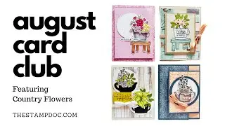 August Card Club Featuring Country Flowers: Learn to Color Line Art Images